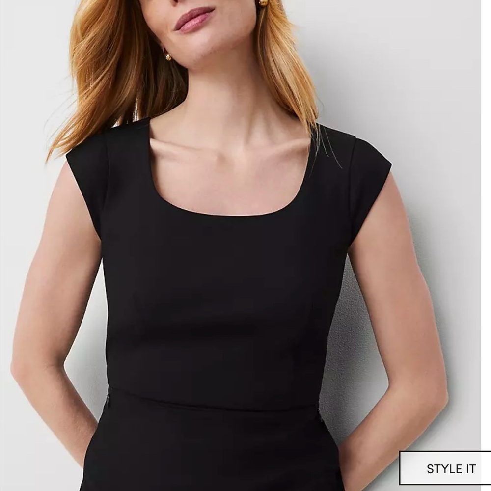 Ann Taylor The Scoop Neck Dress in Bi-Stretch Size 0 P NWT - Picture 2 of 8